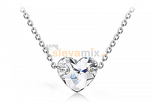 Ocelový náhrdelník Sew Heart s krystalem ve tvaru srdce Swarovski Jewellis