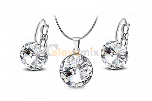 Ocelový set - náhrdelník a náušnice Rivoli s krystaly Swarovski Jewellis