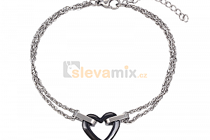 Ocelový keramický náramek ve tvaru srdce Pure Heart Jewellis