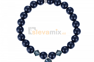 Perlový náramek Noble Blue Pearl s perlami a krystaly Swarovski - chirurgická ocel 316L Jewellis