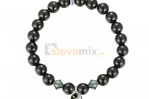 Perlový náramek Noble Black Pearl s perlami a krystaly Swarovski - chirurgická ocel 316L Jewellis