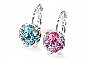 Elegantní visací náušnice Round Crystals s krystaly Jewellis