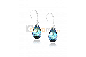 Elegantní náušnice Blue Pear s krystaly Swarovski a zirkony Jewellis