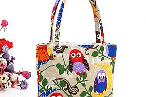 Dámská taška s ptáčky a kytkami - 3 barvy a poštovné ZDARMA!