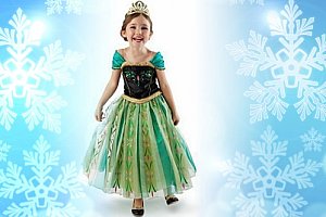 Pohádkové šaty Frozen princezny Anny z Ledového království.