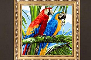 5D DYI kamínkový obrázek - Papoušci Ara a poštovné ZDARMA!