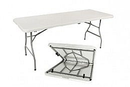 Skládací stůl půlený 180 cm, bílý, P2467