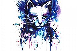 Dočasné tetování - modrá kočka a poštovné ZDARMA!