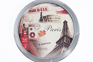 Kapesní kulaté zrcátko Paris Summer kovové červené