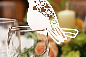 Svatební dekorace na skleničky - Ptáčci - 50 kusů a poštovné ZDARMA!