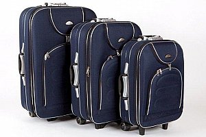 Sada 3 cestovních kufrů na kolečkách se zámkem a výsuvným madlem