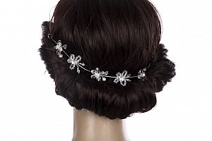 Svatební ozdoba do vlasů - čelenka Pearl krystalky a perly do vlasů