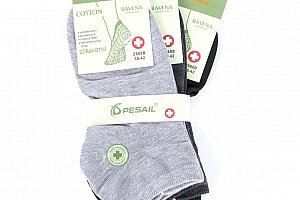 PESAIL Dámské ponožky zdravotní bavlna tmavé 3 ks