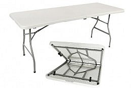Skládací stůl půlený, bílý 180 cm