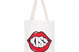 Fashion Icon Módní textilní taška Kiss bavlněná