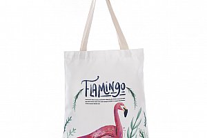 Fashion Icon Módní textilní taška Flamingo bavlněná