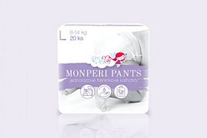Ekologické jednorázové MonPeri Pants L (8-13 kg) 20 ks