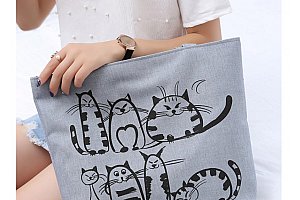 Plátěná kabelka s kočkami Catpack