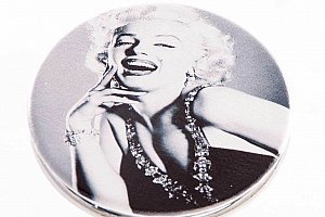 Kapesní kulaté zrcátko Marilyn Monroe kovové