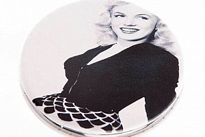 Kapesní kulaté zrcátko Marilyn Monroe Smile kovové