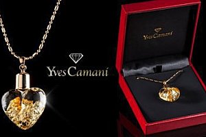Náhrdelník srdce Yves Camani s plátky stříbra či zlata vč. pošty