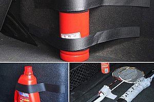 Upevňovací pásky na suchý zip do kufru auta