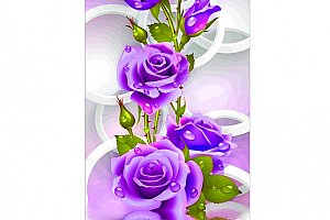 DIY obraz z kamínků - fialové růže a poštovné ZDARMA!