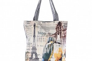 Fashion Icon Plátěná taška velkoměsta Paříž Kolibřík s žlutou kytkou