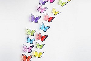 Velká sada 3D ozdobných motýlků - 18 kusů a poštovné ZDARMA!