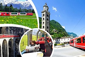 3denní zájezd pro jednoho do Švýcarska s jízdou v panoramatickém vlaku. Město Tirano, St. Moritz.