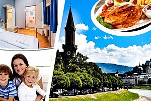 Salzburg 3 nebo 4 dny v Mozartově městě pro 2 osoby a dvě děti se snídaněmi.
