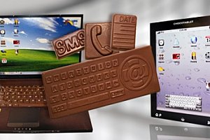 Čokoládové dárkové balení v obalu notebooku nebo tabletu