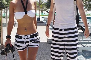 Stylové plážové šortky Perfect Couple - pořiďte si dvoje stejné do páru!