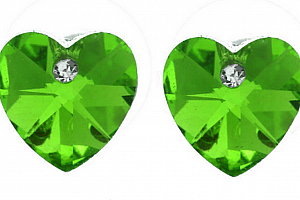Ziskoun náušnice Hearts mini CE000025 Barva: Zelená