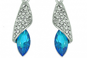 Ziskoun náušnice Long Drop Earrings- silver CE000037 Barva: Tyrkysová