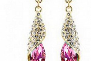 Ziskoun náušnice Long Drop Earrings- gold CE000038 Barva: Růžová