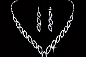 Ziskoun plesový set náušnic a náhrdelníku se zirkony CS000027
