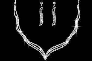 Ziskoun plesový set náušnic a náhrdelníku se zirkony CS000054