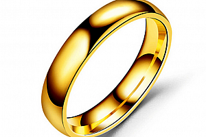 Prsten z chirurgické oceli- Classic- zlatý SR00005 Velikost: 6
