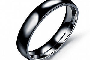 Prsten z chirurgické oceli- Classic- černý SR00006 Velikost: 5