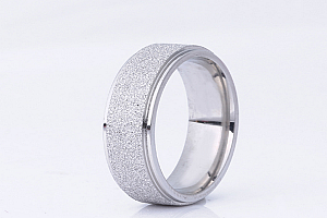 Prsten z pískované chirurgické oceli- stříbrný SR00008 Velikost: 7