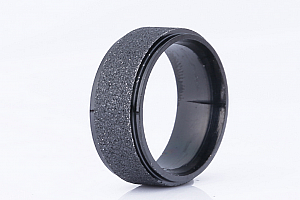 Prsten z pískované chirurgické oceli- černý SR00009 Velikost: 6