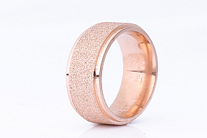 Prsten z pískované chirurgické oceli- bronzový SR00011 Velikost: 7