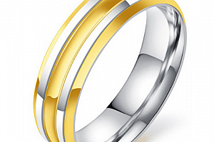 Prsten z chirurgické oceli Decent stříbrnozlatý SR000016 Velikost: 7