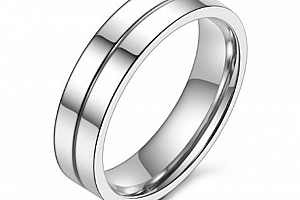 Prsten z leštěné chirurgické oceli stříbrný SR000030 Velikost: 7