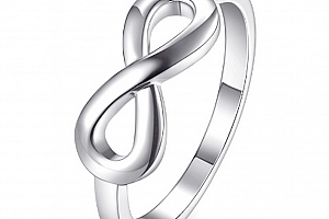 Prsten nekonečno z rhodiované bižuterie ve stříbrném provedení- Infinity SR000050 Velikost: 5