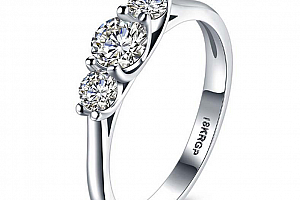 Dámský prsten se zirkony z rhodiované bižuterie a platiny SR000054 Velikost: 10