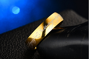 Prsten Pán prstenů z chirurgické oceli- zlatý SR000055 Velikost: 6