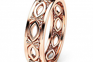 Dámský prsten z rhodiované bižuterie v bronzovém provedení SR000059 Velikost: 7