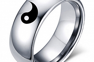 Prsten z chirurgické oceli stříbrný Jin Jang SR000070 Velikost: 6
